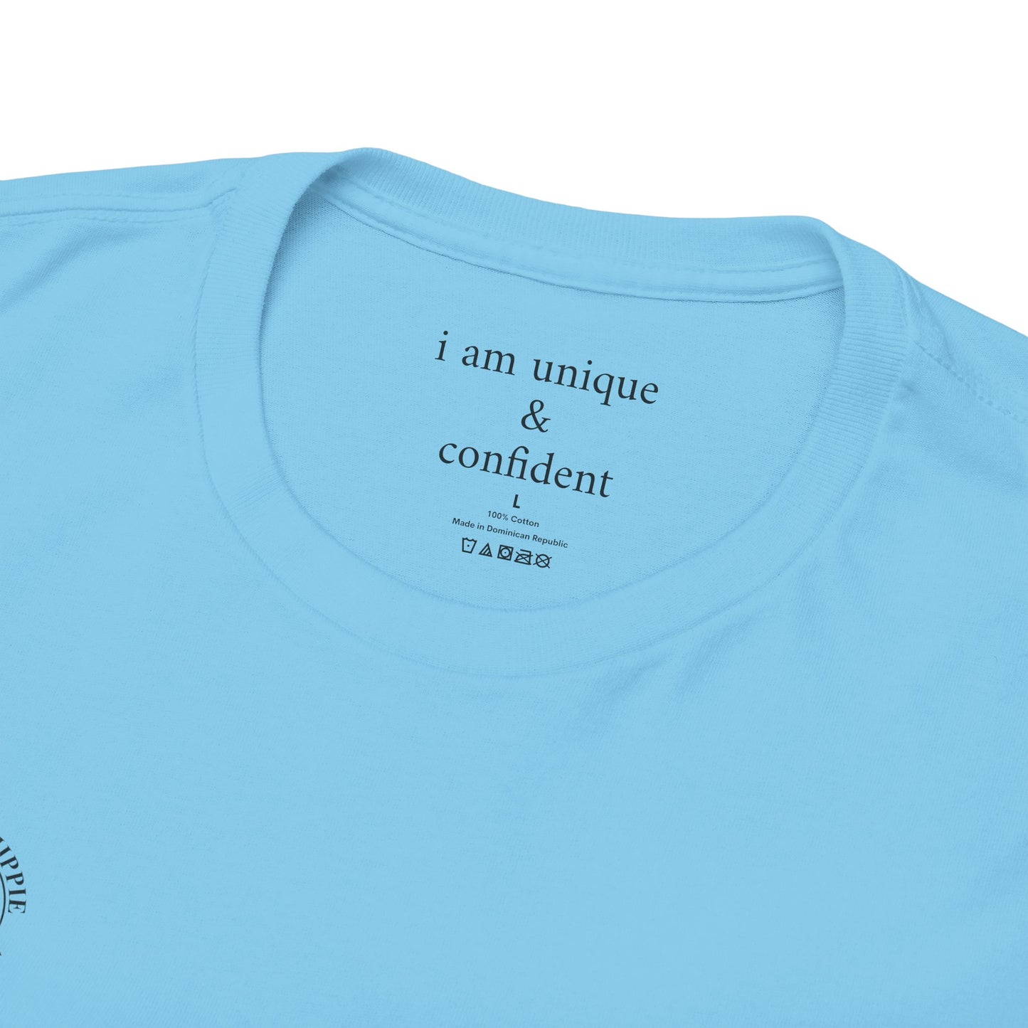 I am unique & confident - Front and Back Black Logo - Tee