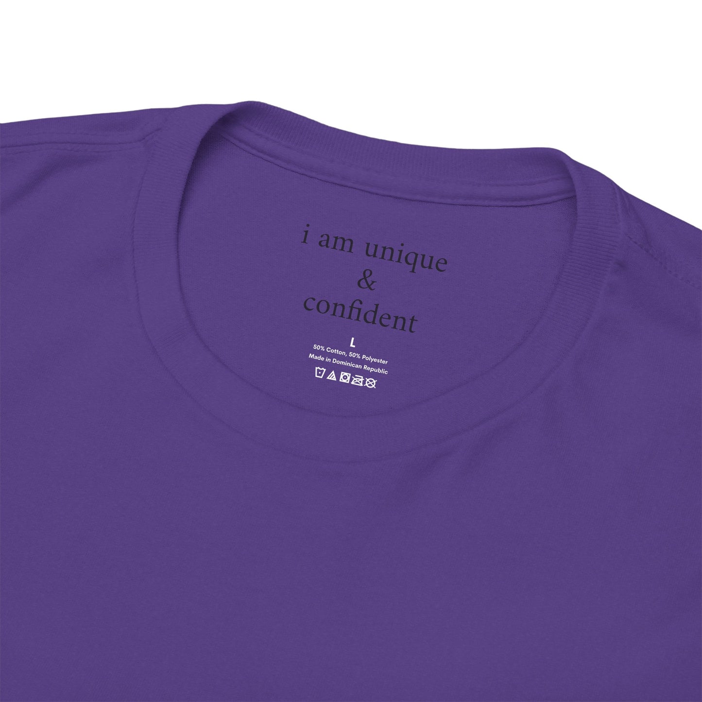 I am unique & confident - Front Black Logo - Tee