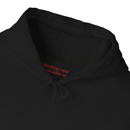 Everything I need I have within me - Red Affirmation - Hoodie