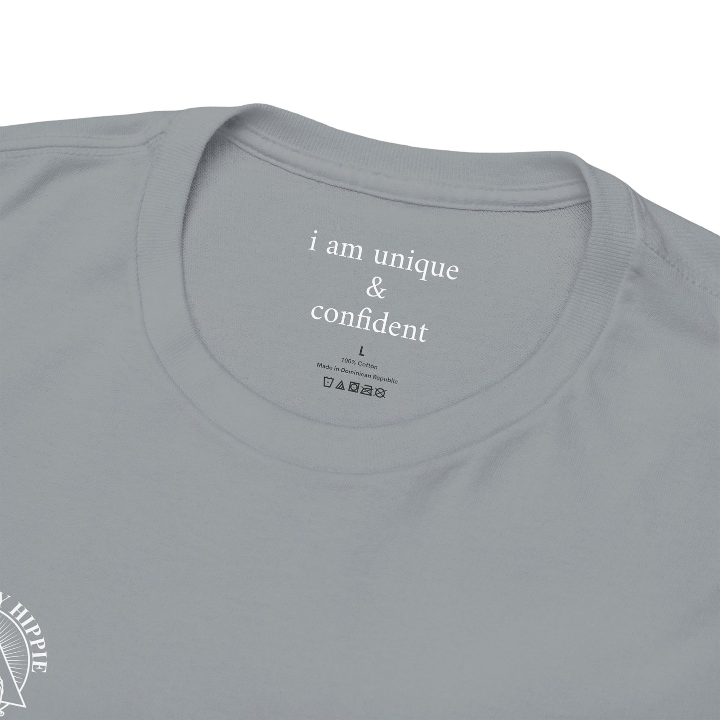 I am confident & unique - Front and Back White Logo - Tee