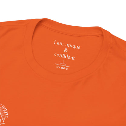 I am confident & unique - Front and Back White Logo - Tee