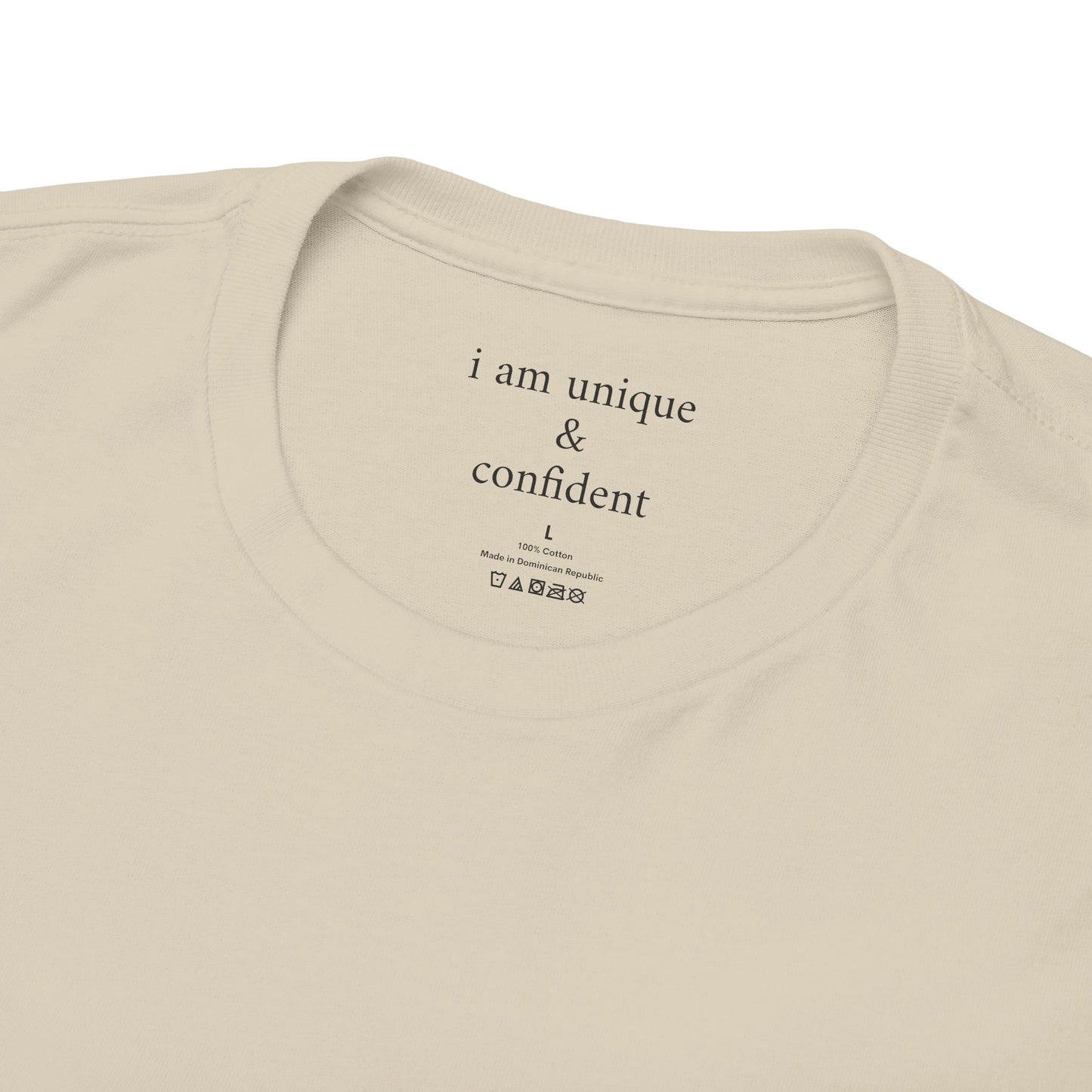I am unique & confident - Front Black Logo - Tee