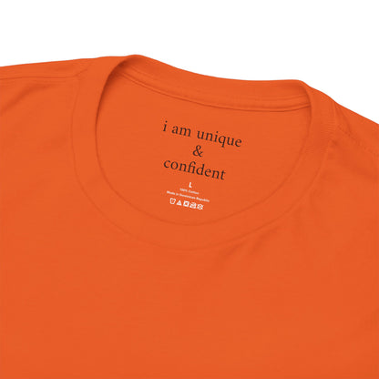 I am unique & confident - Front Black Logo - Tee