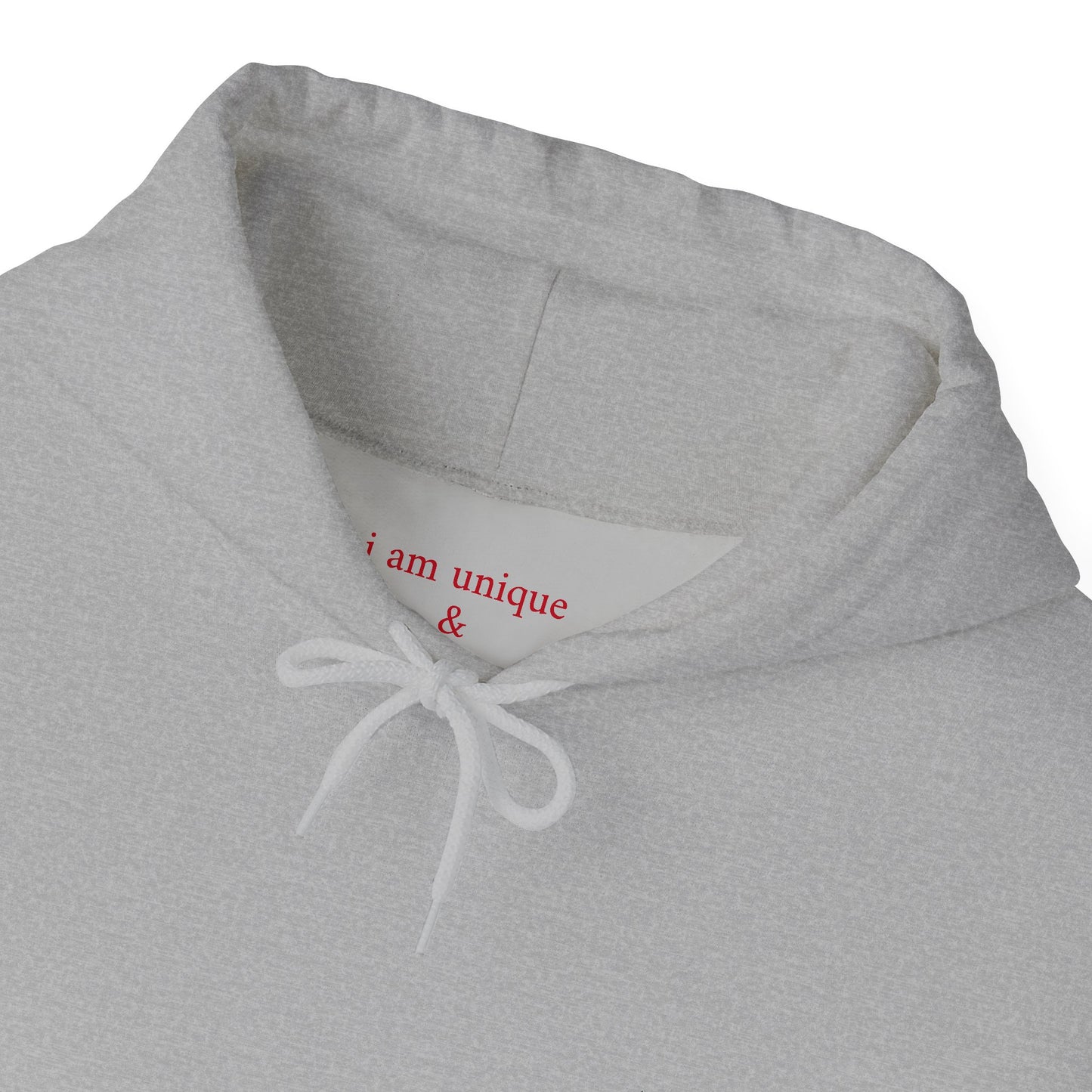 I am unique and confident - Red Affirmation - Hoodie