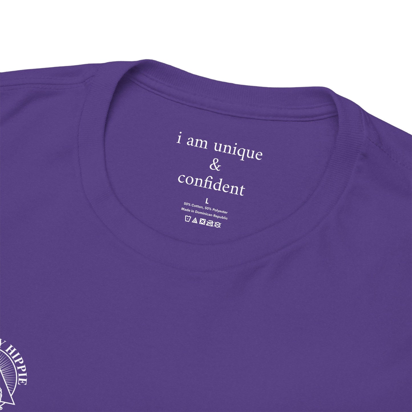 I am confident & unique - Front and Back White Logo - Tee
