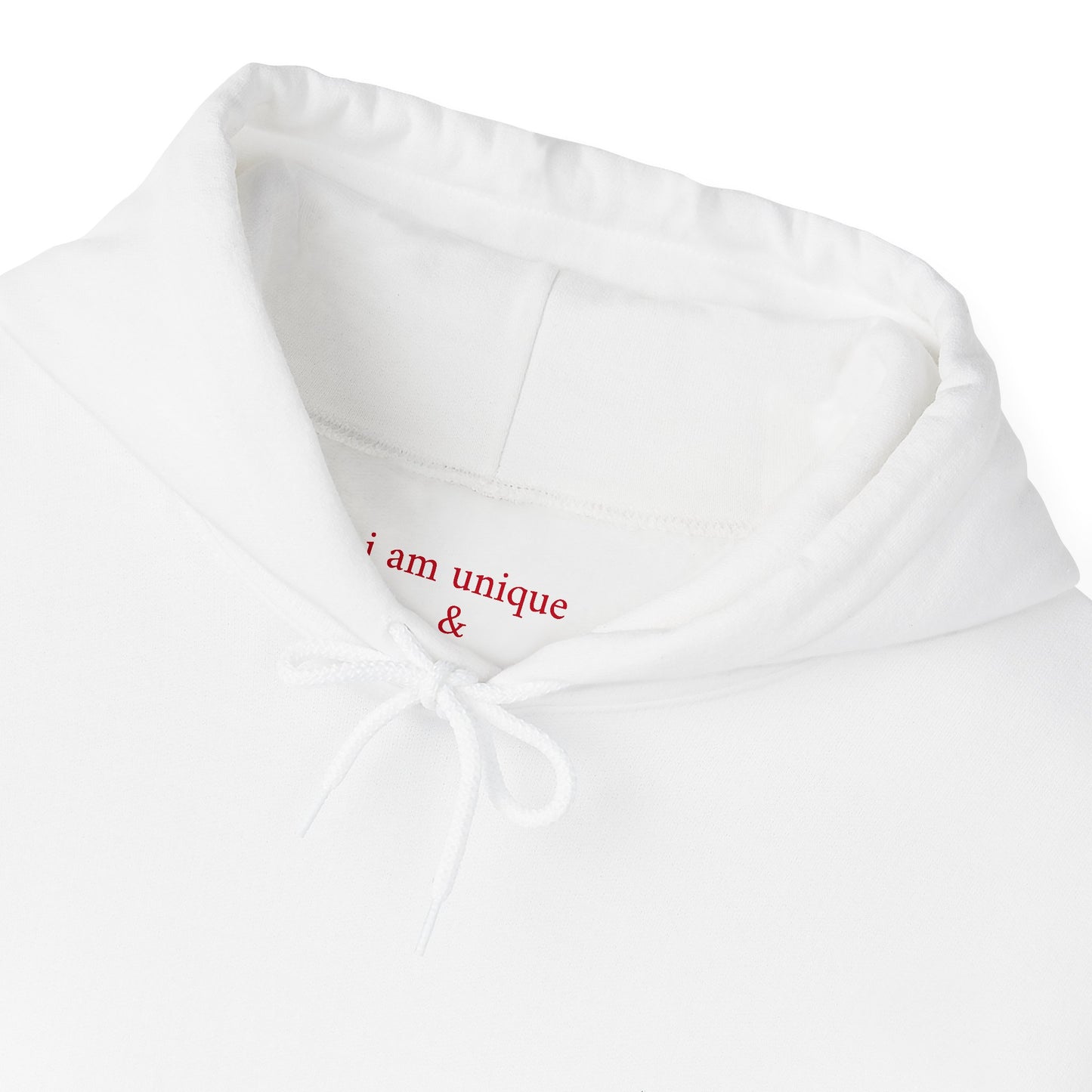 I am unique and confident - Red Affirmation - Hoodie