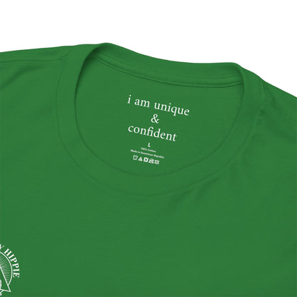 I am confident & unique - Front and Back White Logo - Tee