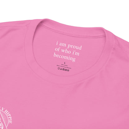 I am proud of who I'm becoming - Front and Back White Logo