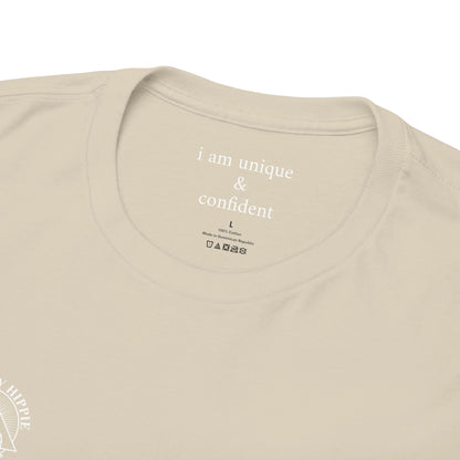 I am confident & unique - Front and Back White Logo - Tee